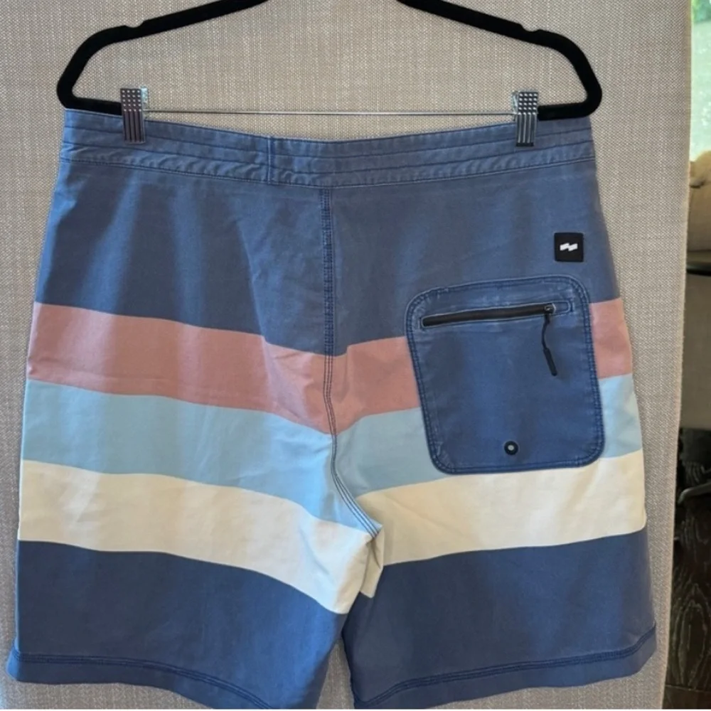 ⛱️🔥Banks Journal - Blue Striped Board Shorts - 34